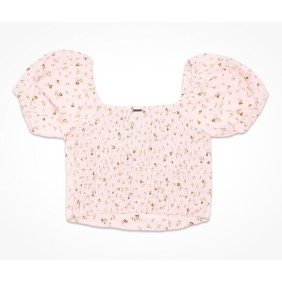 Billabong Womans My Sunshine Crop Top Shirt Soft Pink Large L Romantic Floral - Picture 2 of 13